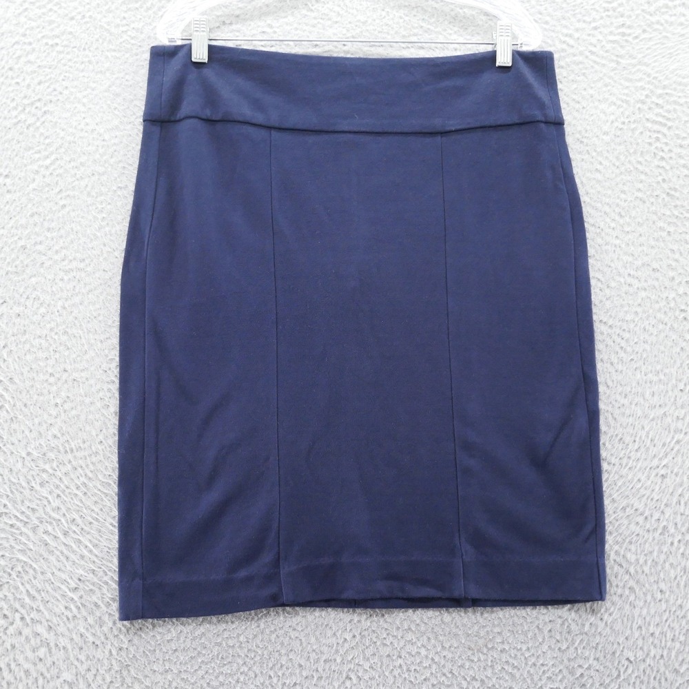 Cabi Womens Navy Blue Ponte Knit Pencil Skirt Size 12 Stretch Career